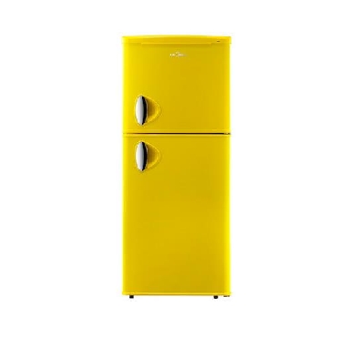 冰箱 112L活力橙 复古双门节能小冰箱