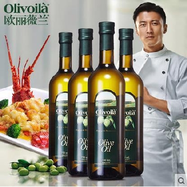 欧丽薇兰橄榄油组合装礼盒750mLx4食用橄榄油高温烹饪炒菜橄榄油