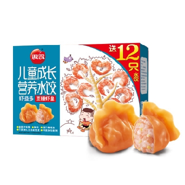 思念水饺 儿童成长营养水饺 至臻虾皇水口味 300g/盒 12盒/箱